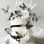 5 pcs Black butterfly topper