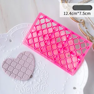 Mini heart quilted fondant impression stamps Quilt Embosser fondant tools