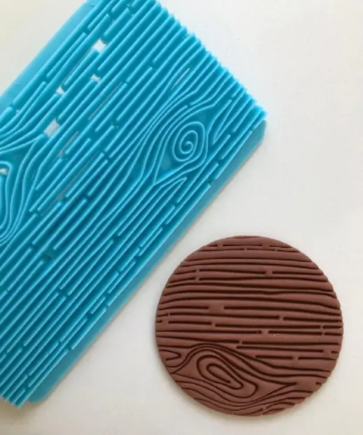 Wood texture fondant impression stamps Embosser fondant tools