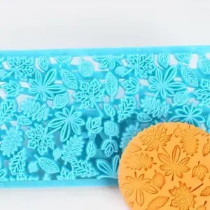 Flower and leaves fondant impression stamps Embosser fondant tools