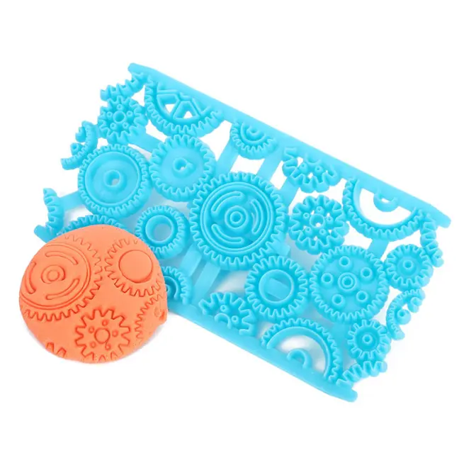 Gear tool fondant impression stamps Embosser fondant tools