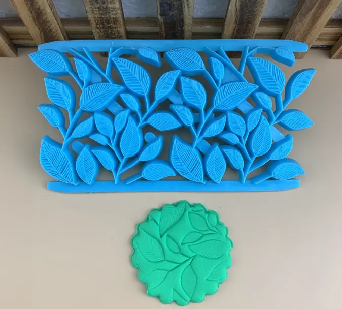 detailed leaf fondant impression stamps Quilt Embosser fondant tools