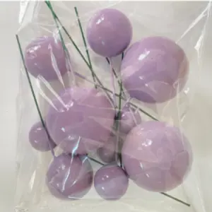 20 pcs Purple round mixed sizes faux balls