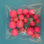 20 pcs Dark pink round mixed sizes faux balls