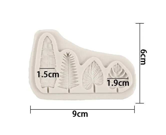4 cavity tropical leaf silicone mould