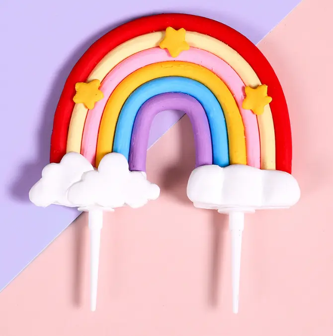 1 pcs Rainbow large size with stars and clouds cake toy topper
