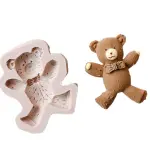 Happy dancing Teddy Bear with bow silicone mould