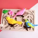 Large Bird tree branch leaf Silicone Mould