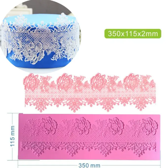 Detailed Rose texture Lace silicone mould