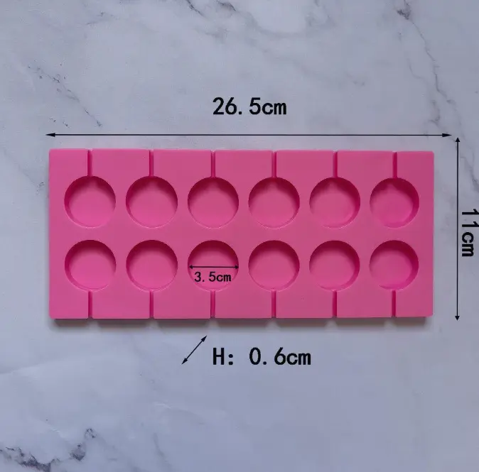 12 Cavity lollipop Silicone Popsicle Mould
