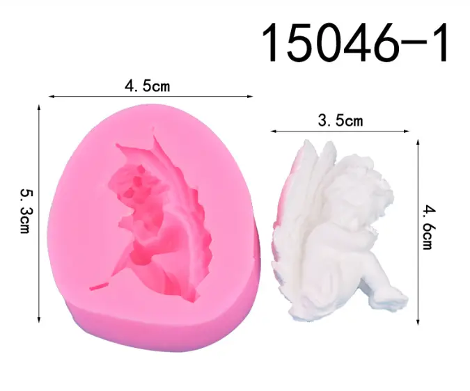 3D angel with wings vintage silicone mould