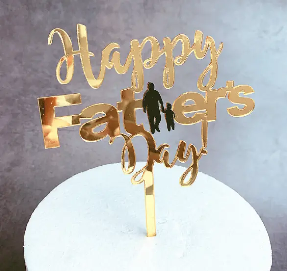 Happy Father's Day father and son double acrylic Cake Topper Decoration