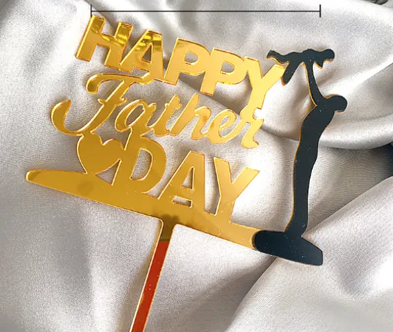 Happy Father's Day father holding son Cake Topper