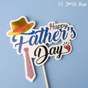 Happy fathers day theme paper cake topper