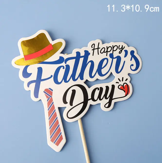 Happy fathers day theme paper cake topper