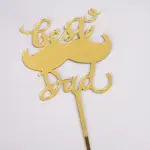 Best dad with mustache cake topper