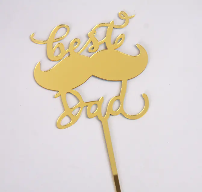 Best dad with mustache cake topper