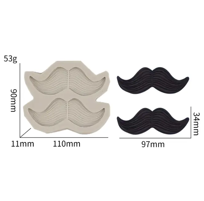 2 cavity Mustache silicone mould