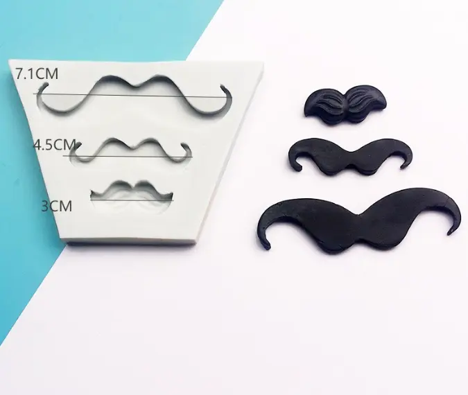 3 cavity Mustache silicone mould