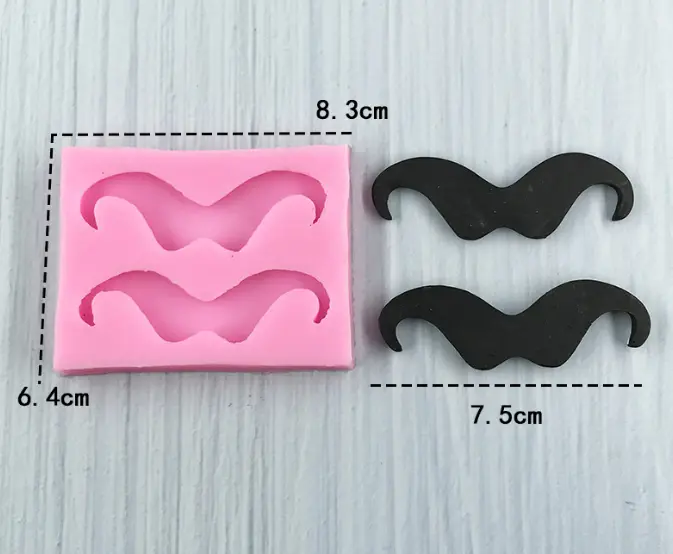 2 cavity large Mustache silicone mould