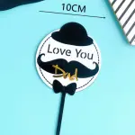 Double acrylic love you dad theme cake topper