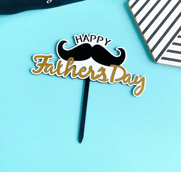 Double acrylic Happy fathers day cake topper style 4