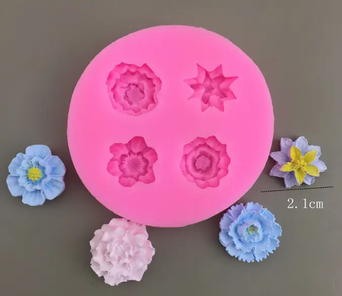4 Cavity Flower silicone Mould