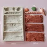 Wooden Tree Bark Cake Silicone Mould with 3 Types of Shell Shapes,Embossed Printing Moulds Made of Silicone mould