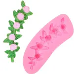 Flower leaf wreath boarder silicone Mould