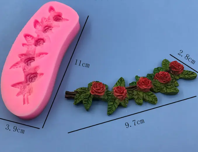 Flower leaf wreath boarder silicone Mould