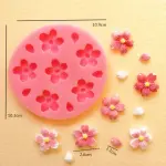 3D Flower with leaf silicone Mould
