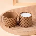 50 pcs cupcake muffin liners brown check design cupcake liners