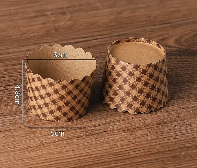 50 pcs cupcake muffin liners brown check design cupcake liners