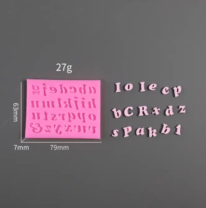 3 pcs Alphabet capital and lower case number Silicone Mould