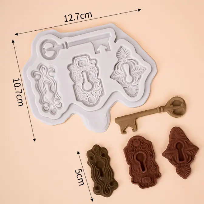 Vintage key lock silicone mould