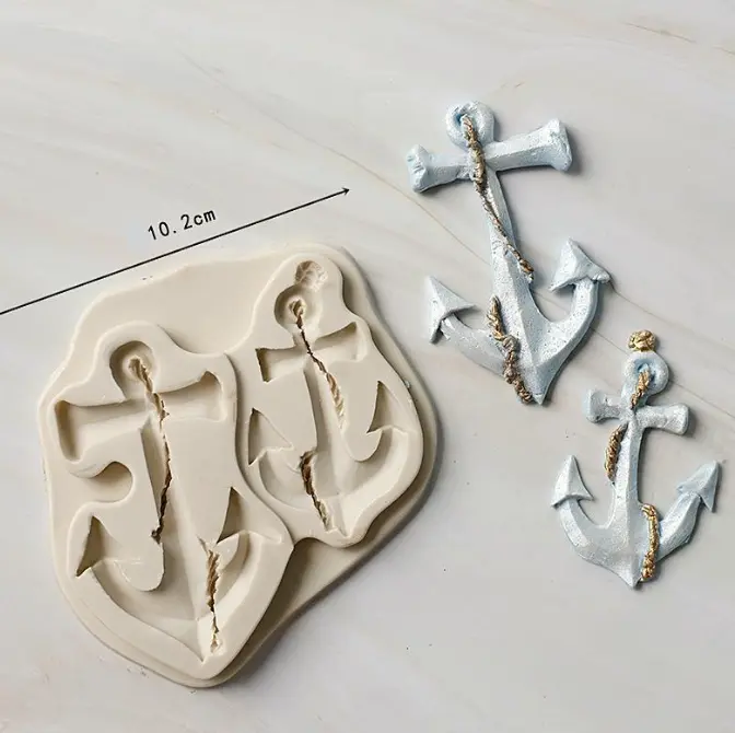 2 Cavity Large Ship anchor silicone mould