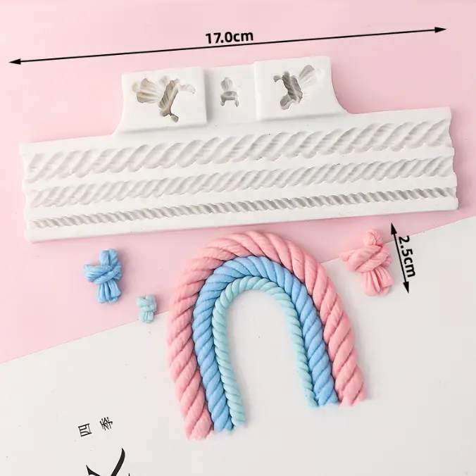 Knit Rope Pearl Twist Rope Silicone Mould style 1