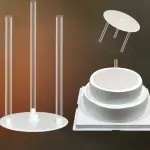 Plastic cake dowels set of 3 pcs round stand and 3 dowels set