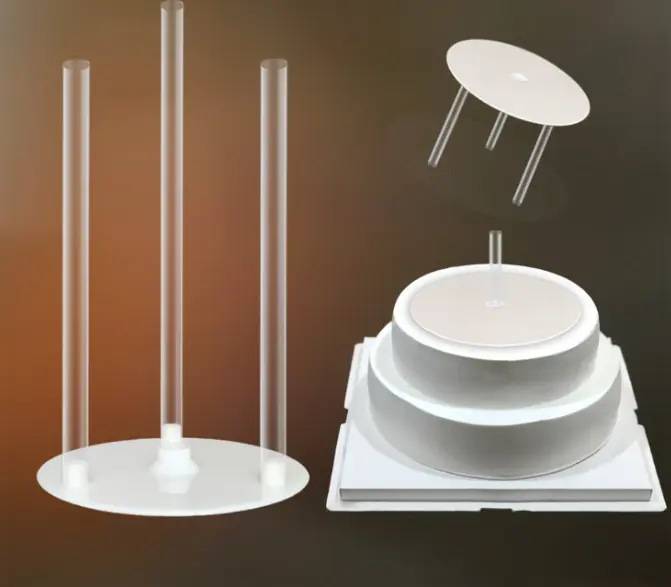 Plastic cake dowels set of 3 pcs round stand and 3 dowels set