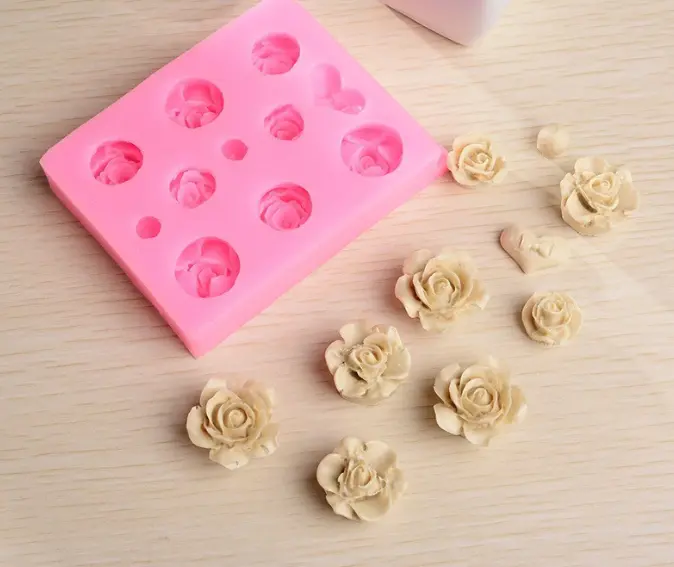 3D blooming Flower with heart silicone Mould