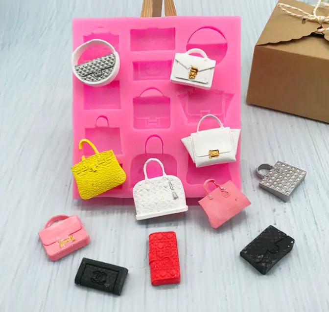 Branded Girls handbag purse Silicone Mould