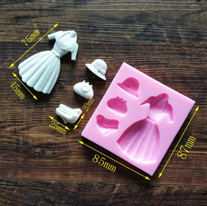 Girls handbag dress shoes theme Silicone Mould