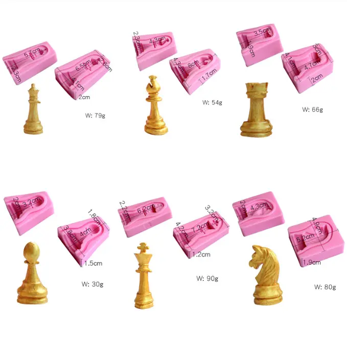 3D Chess game silicone mould set