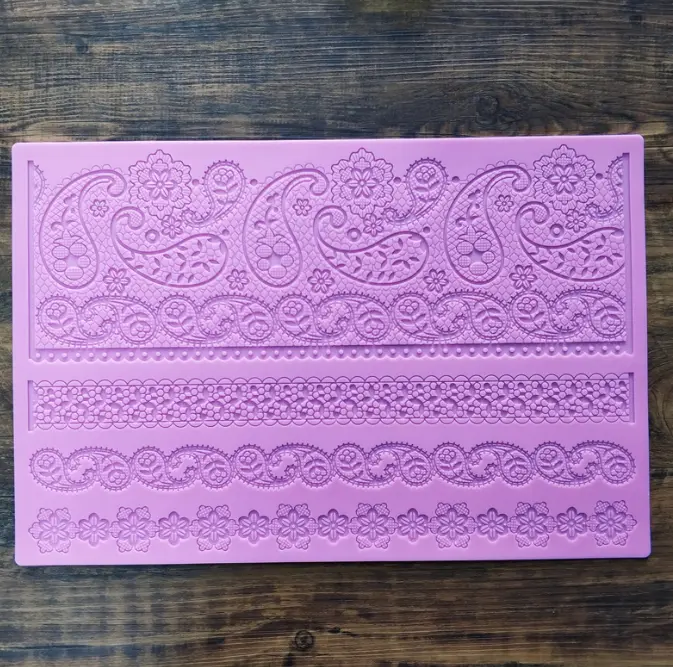 Large Detailed wedding Lace silicone mould style 7