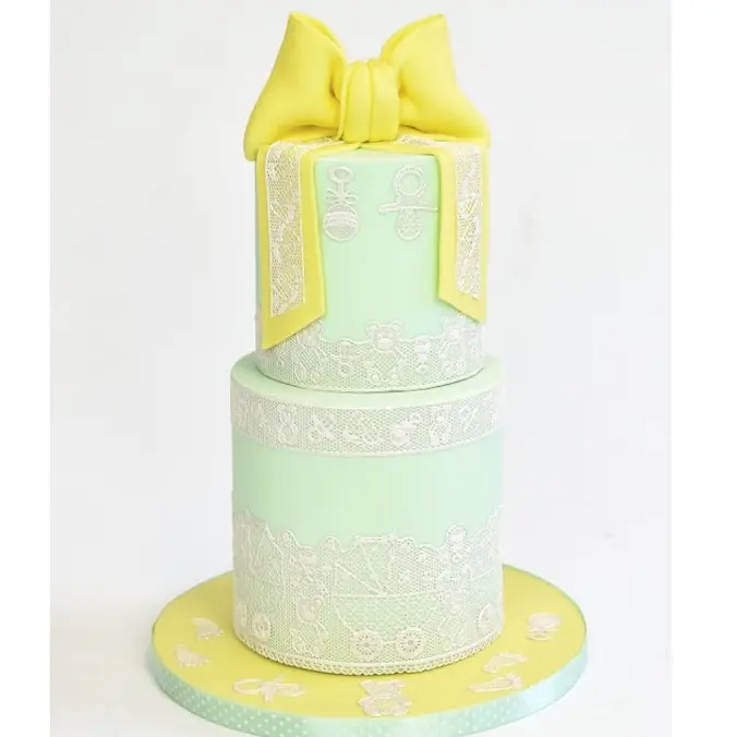 Baby shower baby theme Lace silicone mould