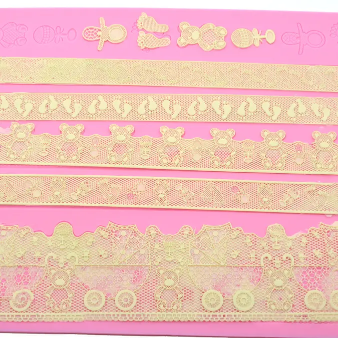 Baby shower baby theme Lace silicone mould