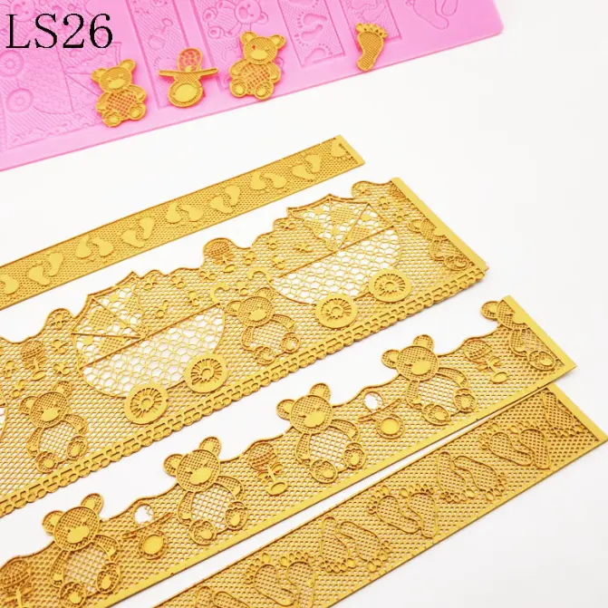 Baby shower baby theme Lace silicone mould