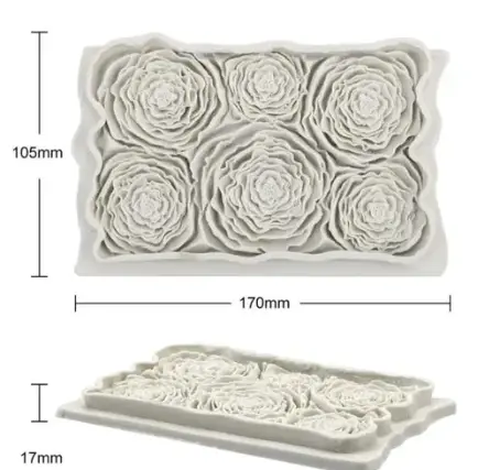 Rose Onlay Lace Mat for Cake Borders Silicone Mould style 3