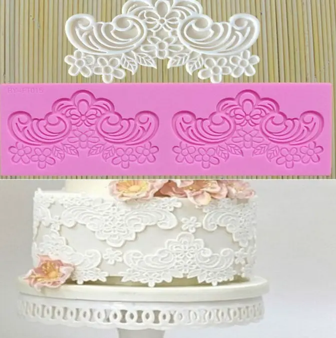 Flower Lace Silicone Cake Fondant Border silicone Mould
