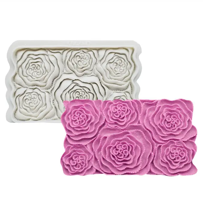 Rose Onlay Lace Mat for Cake Borders Silicone Mould STYLE 2